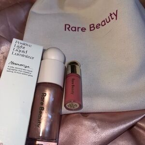Rare Beauty Positive Light Liquid Luminizer and mini blush